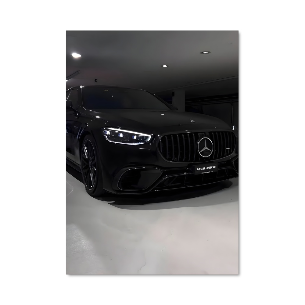 Poster Moteur Noir – affiche Mercedes